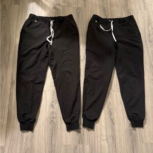 Figs Black Jogger Pants with Drawstrings